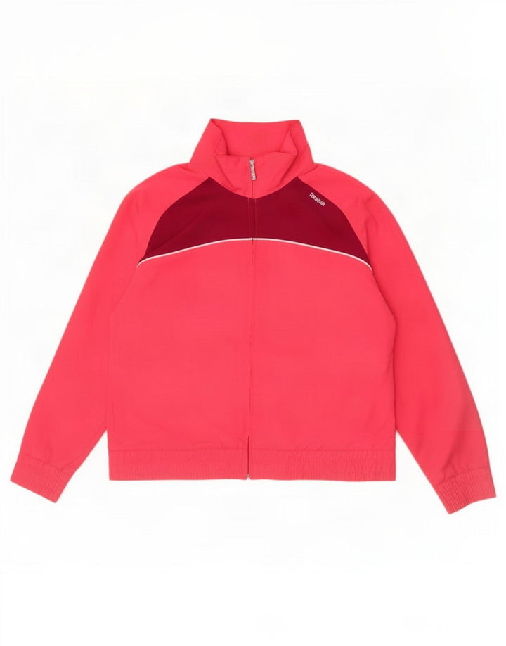 Reebok Womens Tracksuit Top Jacket UK 18 XL Rosa Colourblock Poliéster