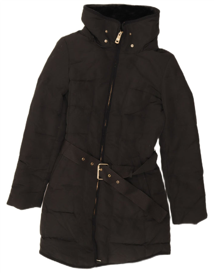 Casaco acolchoado feminino Zara UK 12 médio preto