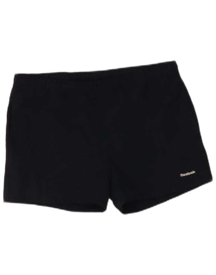 Shorts esportivos masculinos Reebok médio azul marinho