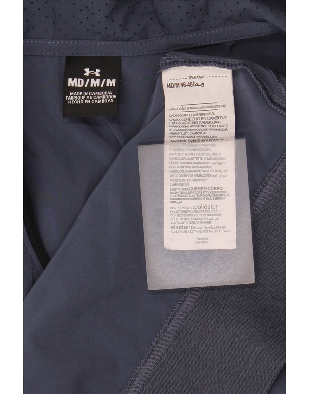 Suéter masculino Under Armour com capuz e zíper médio azul marinho poliéster