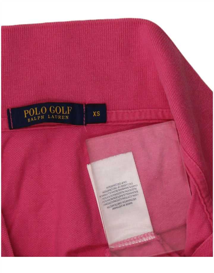 Camisa polo feminina POLO RALPH LAUREN UK 6 XS algodão rosa