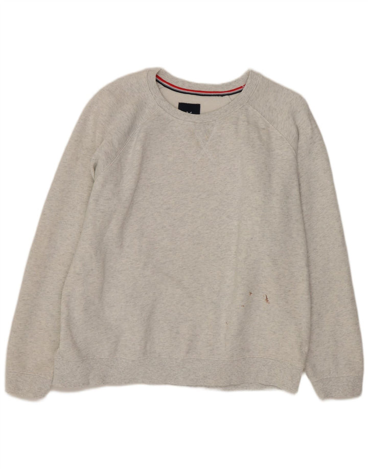 Crew Clothing moletom feminino oversized jumper UK 18 XL cinza manchado