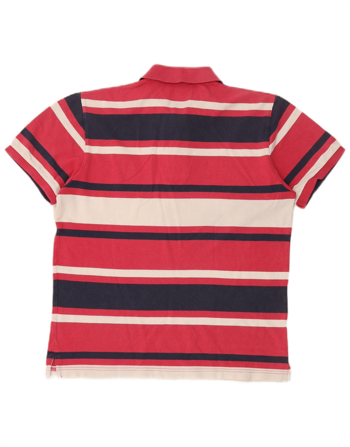 Camisa polo masculina Gant médio algodão listrado rosa