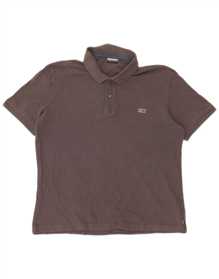 Camisa pólo geográfica masculina NAPAPIJRI XL cinza