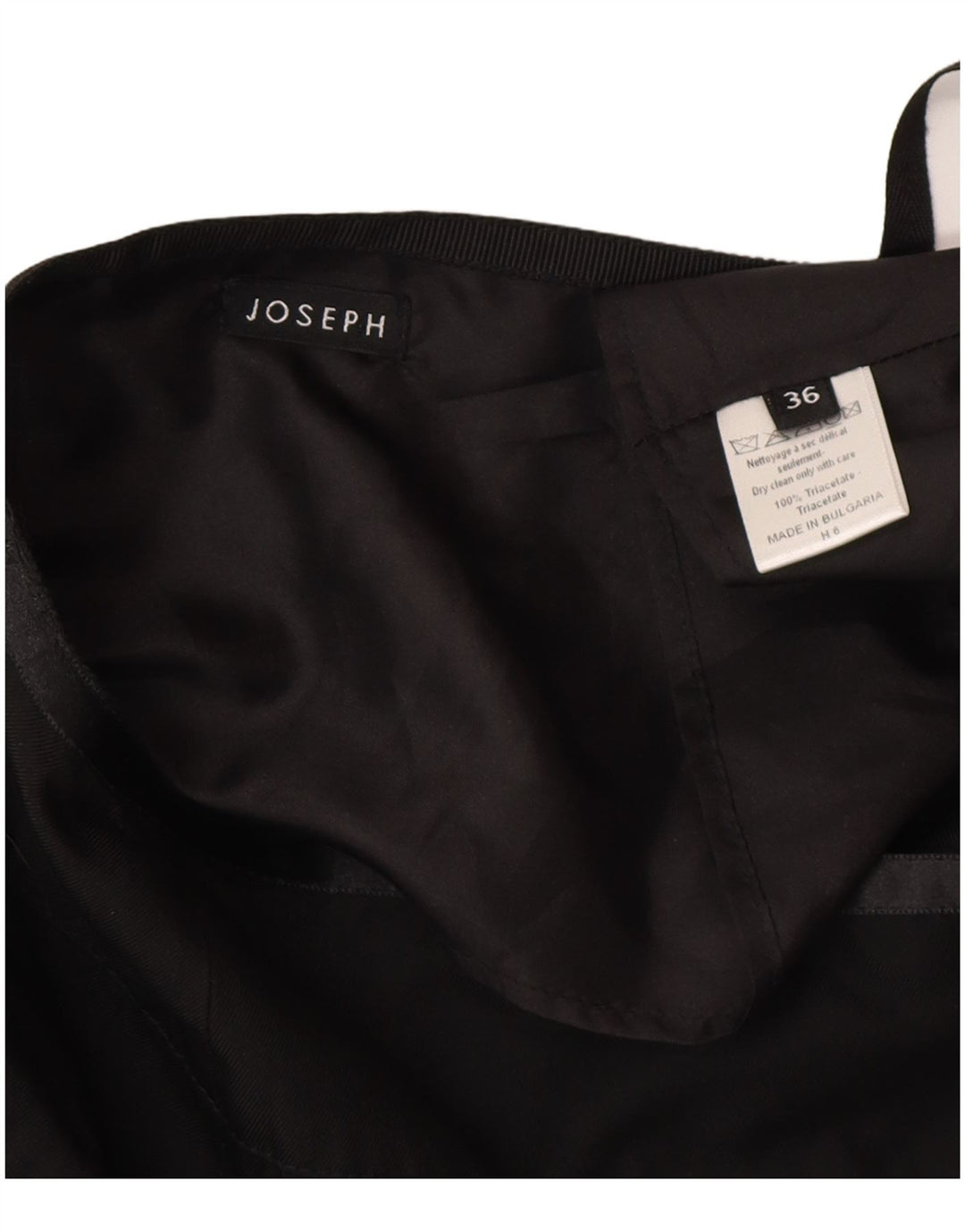 JOSEPH Saia feminina envolvente UE 36 pequena W26 preta triacetato clássica