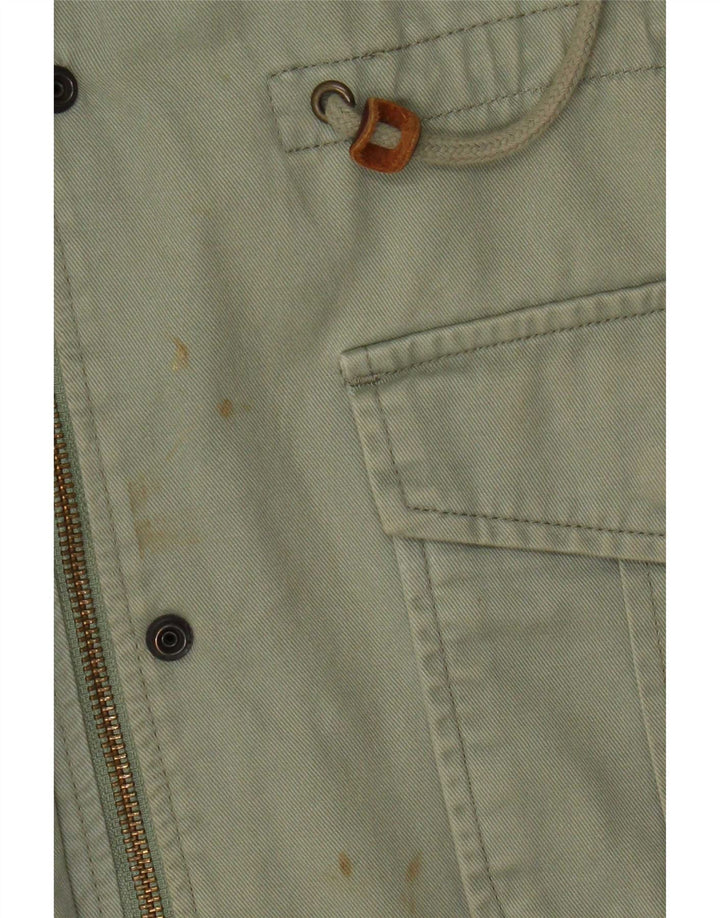 Jaqueta utilitária feminina com capuz Levi's UK 10 pequeno algodão verde