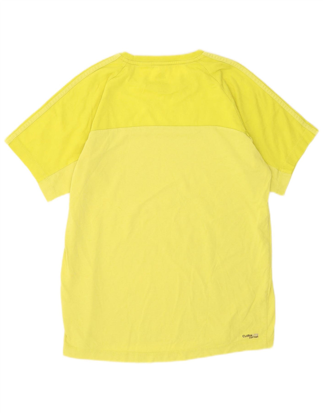 Adidas Mens Climalite Camiseta Top Médio Algodão Amarelo