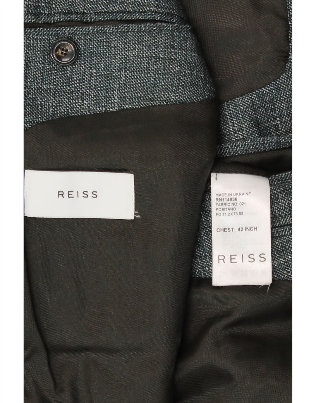 Jaqueta Blazer Masculina Reiss com 2 Botões Reino Unido 42 XL Linho Cinza