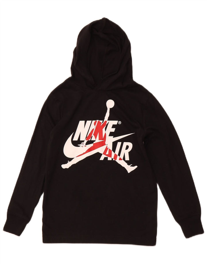 NIKE Meninos Graphic Hoodie Jumper 8-9 Anos Pequeno Algodão Preto
