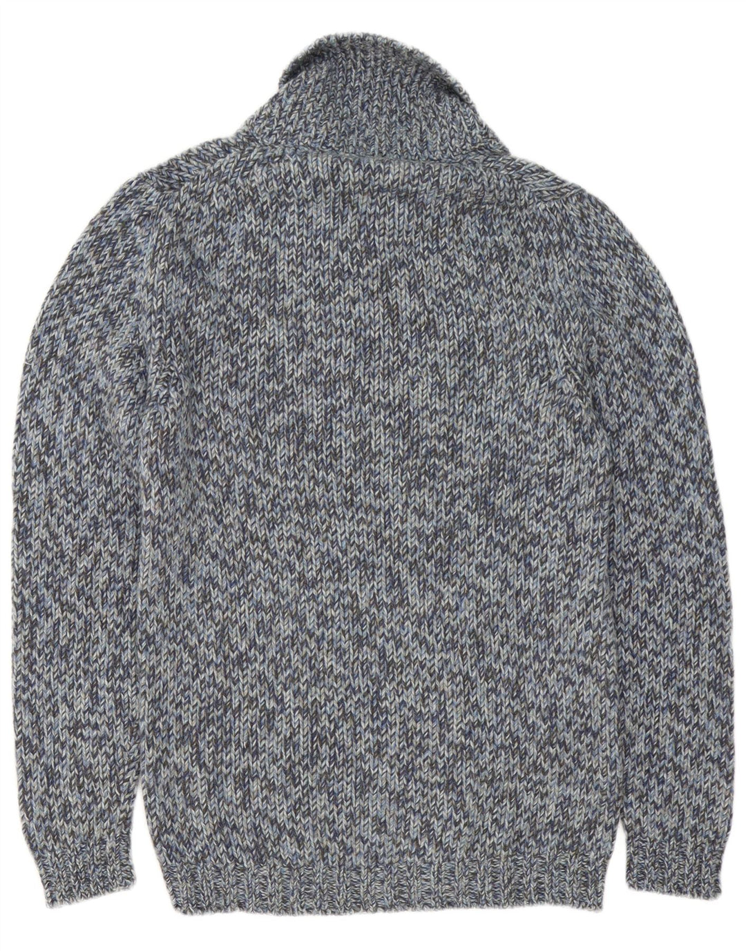 Suéter masculino Fred Perry com gola xale de lã manchada azul médio