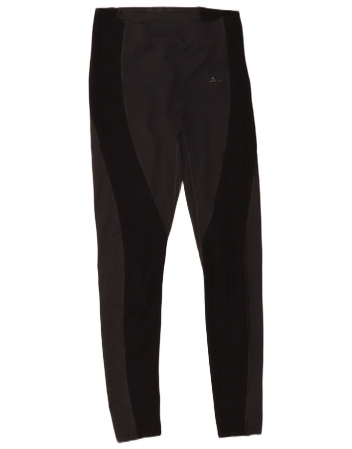 Leggings Adidas Femininas UK 8/10 Pequenas Preto Colourblock Poliéster