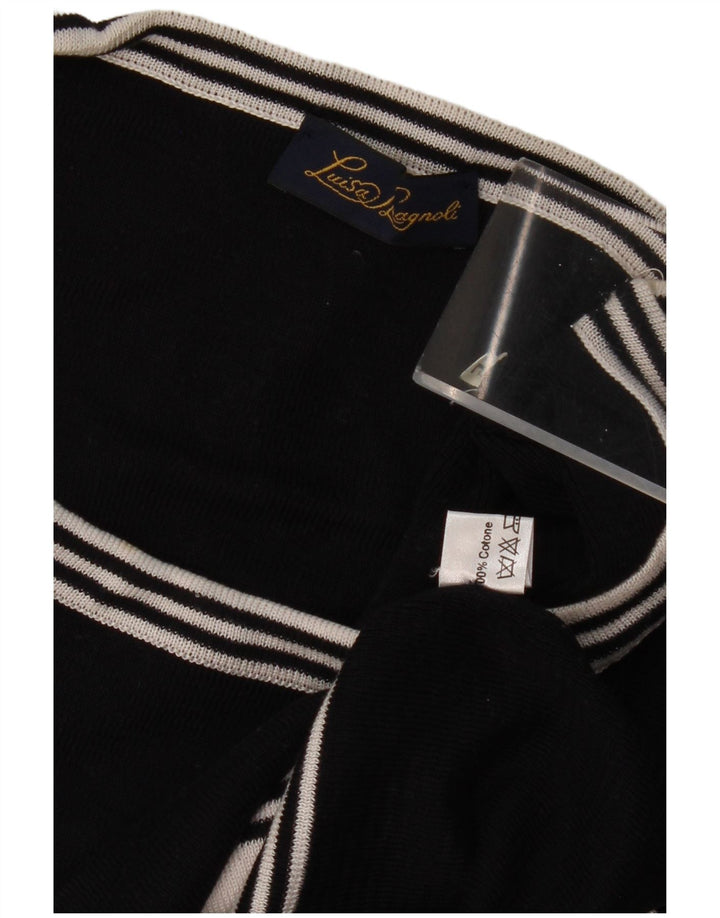 Suéter feminino LUISA SPAGNOLI com gola canoa e gola redonda Reino Unido 14 grande preto