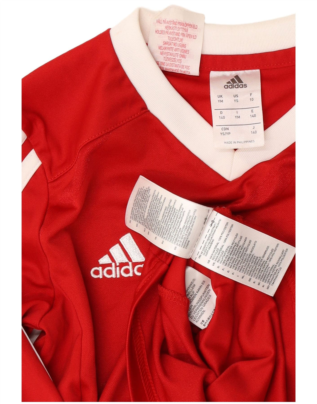 Adidas Meninos Climalite Top Manga Comprida 9-10 Anos Médio Poliéster Vermelho