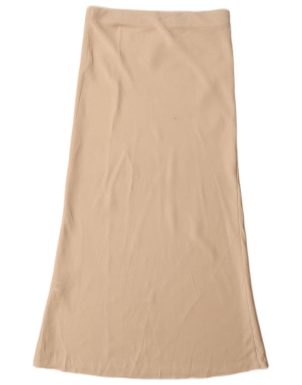 Saia maxi feminina Zara pequena W26 poliéster bege