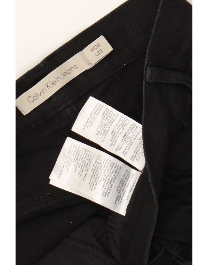 Calvin Klein Mens Jeans Slim W36 L32 Algodão Preto