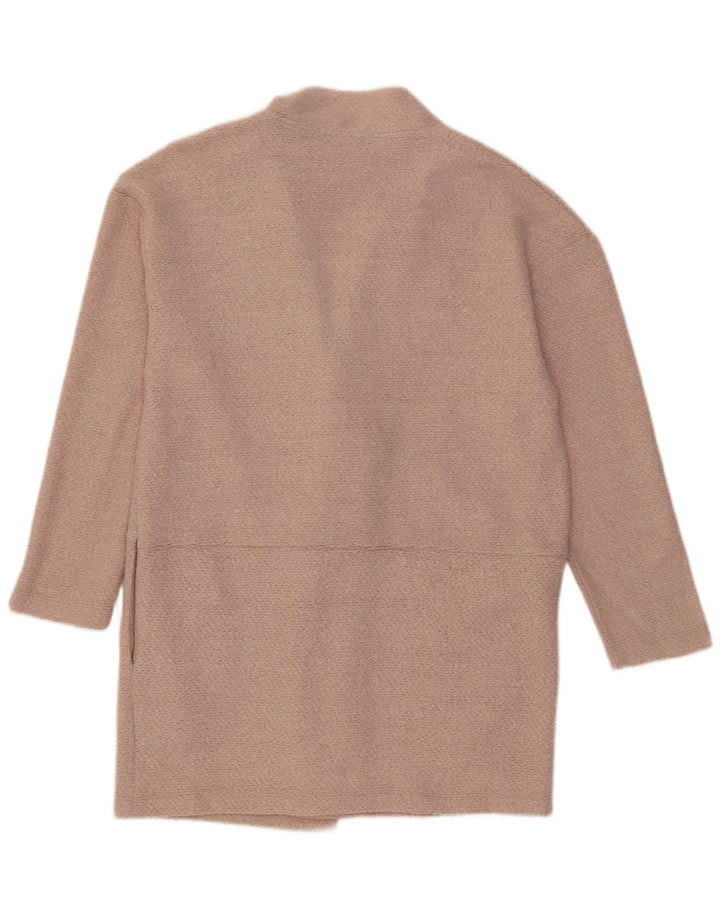 Sobretudo aberto feminino Marks & Spencer Reino Unido 14 grande poliéster rosa