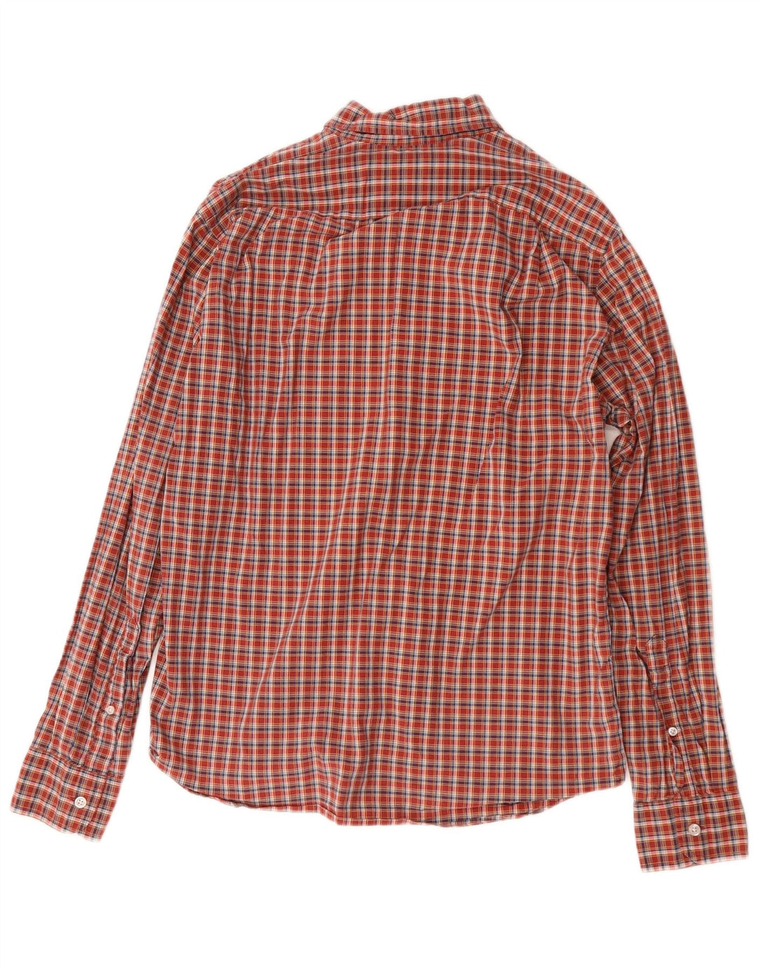 Camisa masculina slim fit J. CREW de algodão xadrez vermelho médio