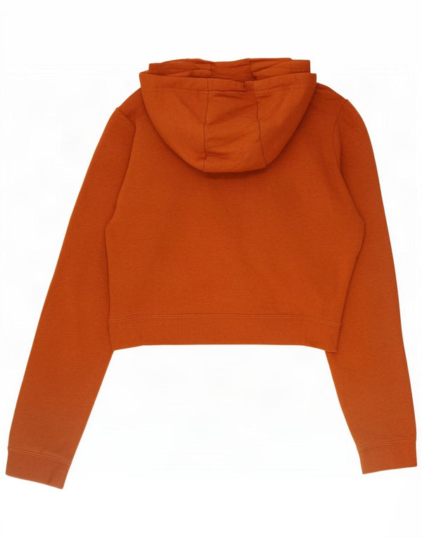 Nike Womens Crop Graphic Hoodie Jumper UK 6 XS Marrom Algodão