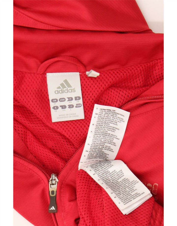 Adidas Womens Clima 365 Tracksuit Top Jacket UK 12 Medium Red Poliéster
