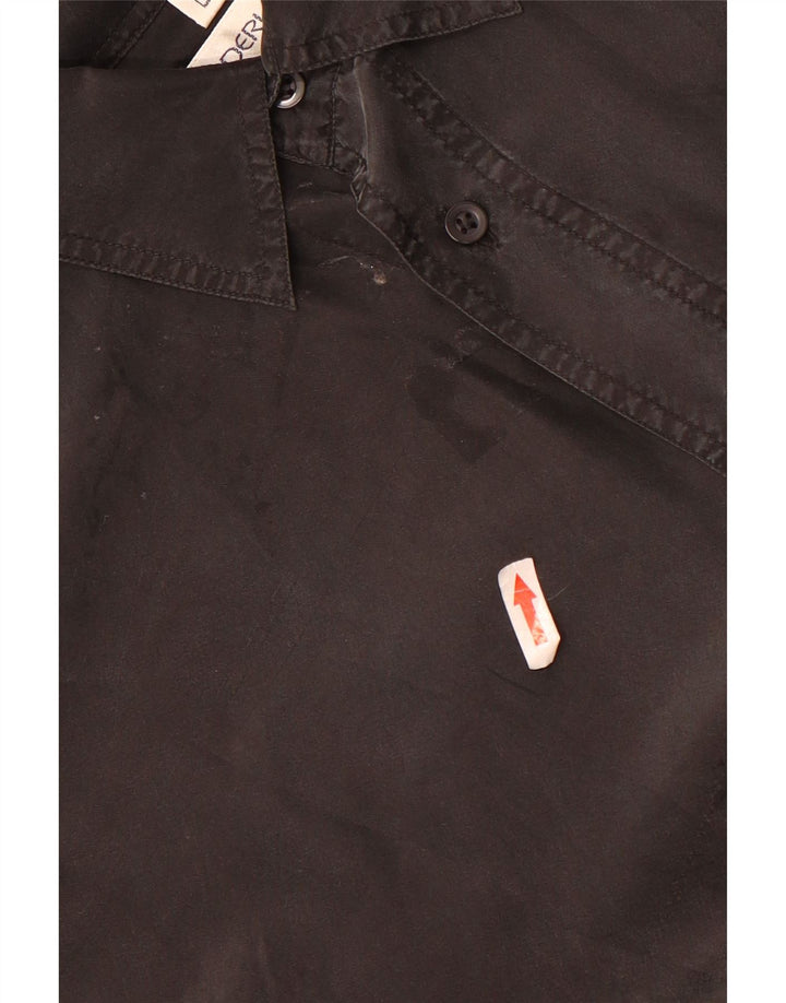 Camisa masculina vintage grande seda preta