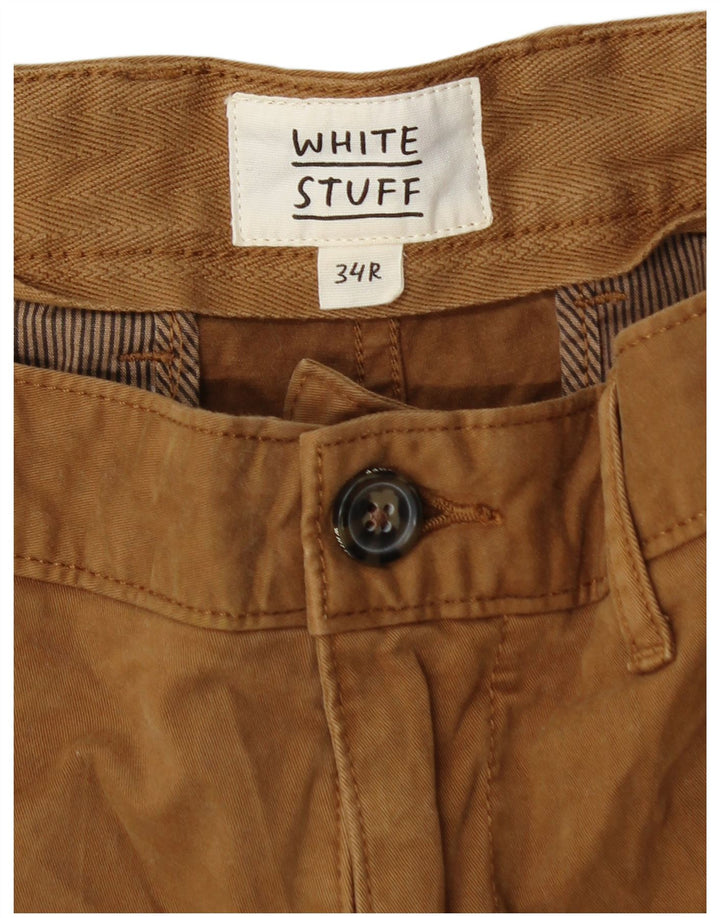 WHITE STUFF Mens Chino Shorts W34 Grande Algodão Bege