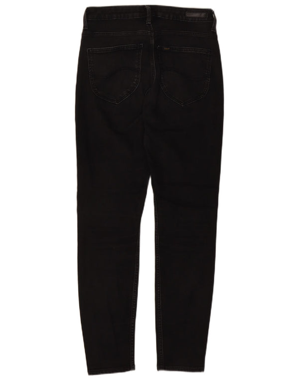 Lee Womens Scarlett High Skinny Jeans W30 L28 Algodão Preto