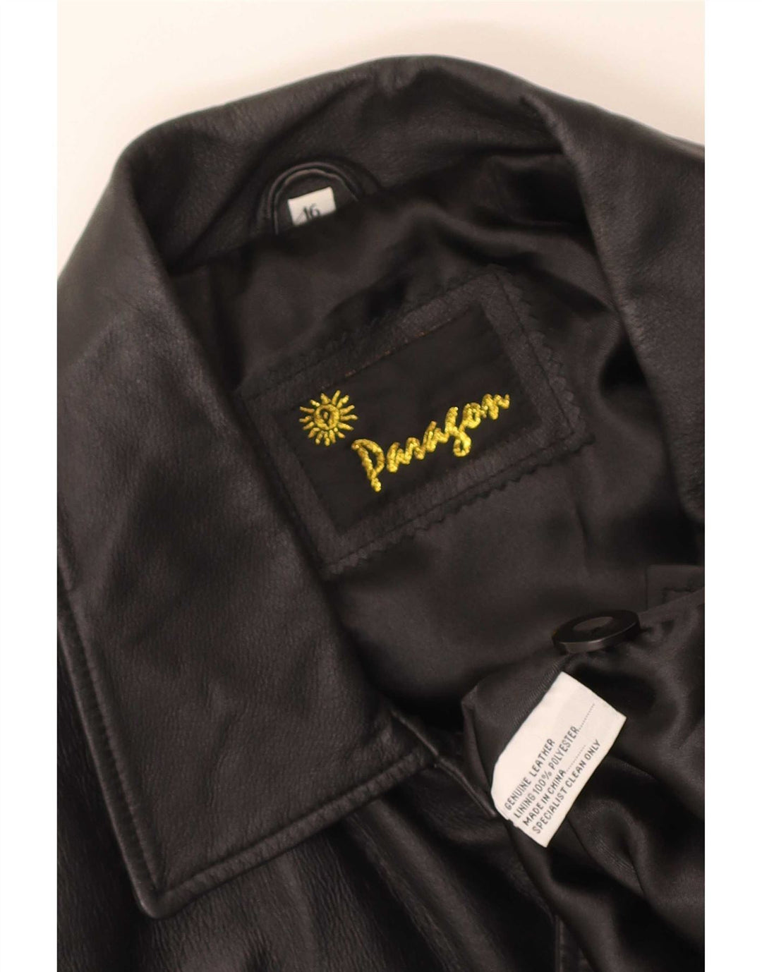 Jaqueta de couro masculina Paragon UK 16 grande preta