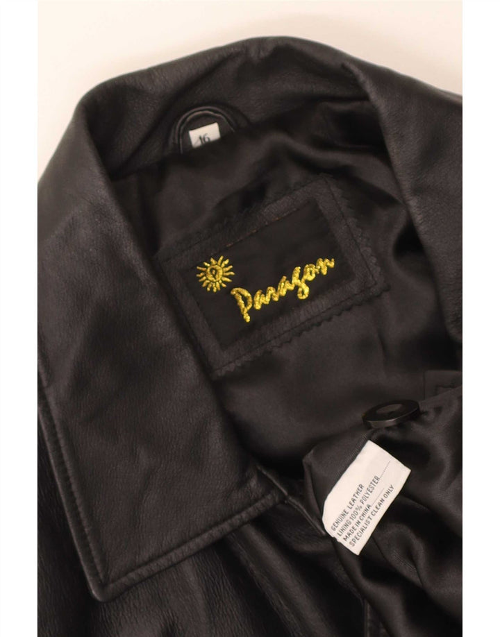 Jaqueta de couro masculina Paragon UK 16 grande preta