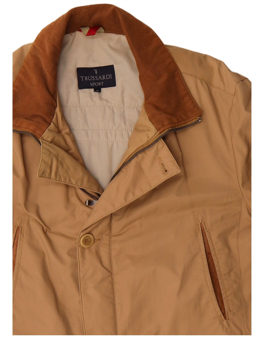 Casaco acolchoado masculino TRUSSARDI IT 48 bege médio
