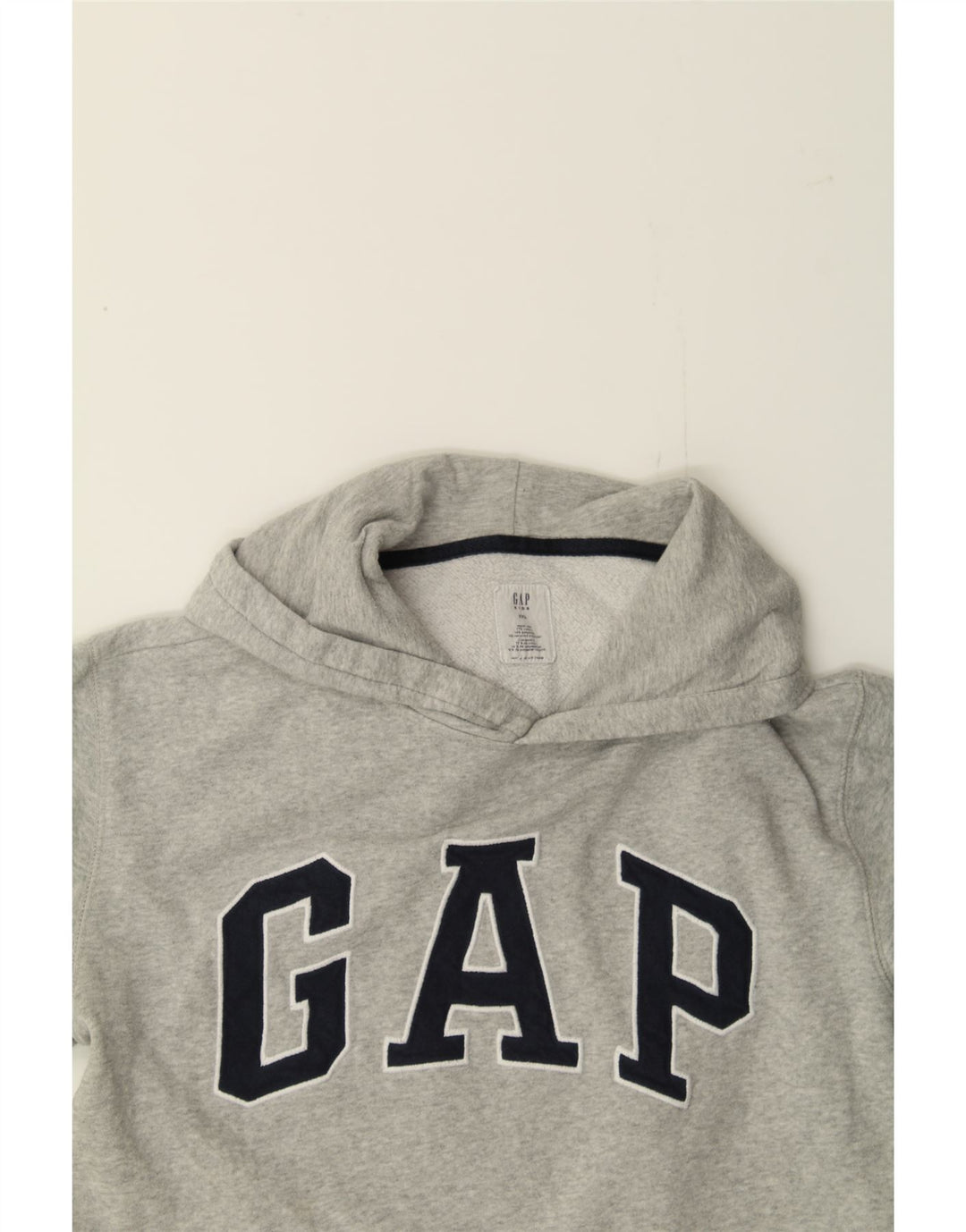 GAP Girls Graphic Hoodie Jumper 12-13 Years 2XL Grey Cotton Vintage Gap and Second-Hand Gap from Messina Hembry 