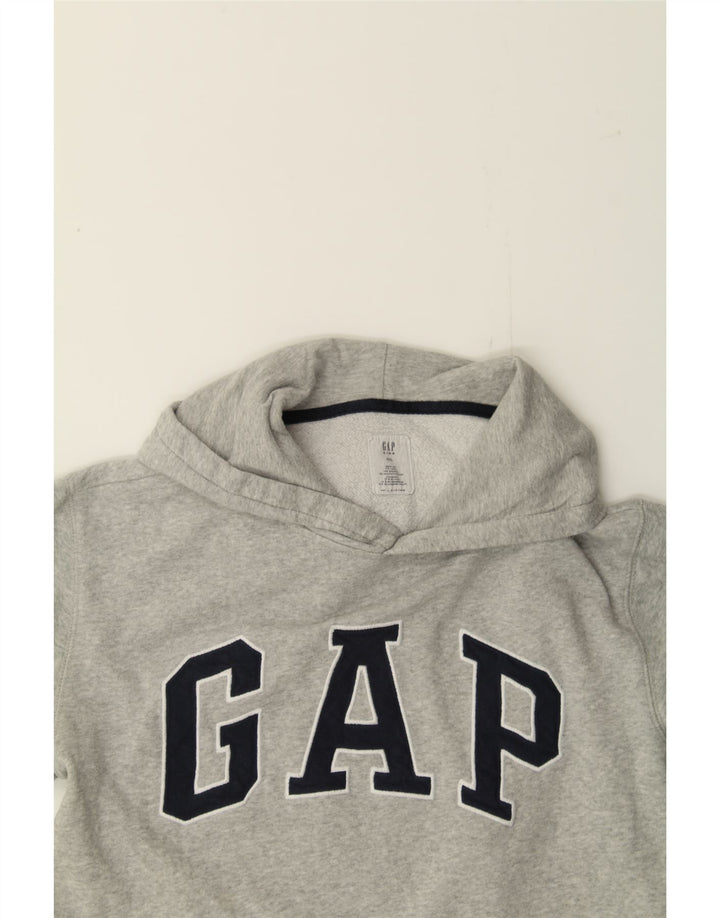 GAP Girls Graphic Hoodie Jumper 12-13 Years 2XL Grey Cotton Vintage Gap and Second-Hand Gap from Messina Hembry 