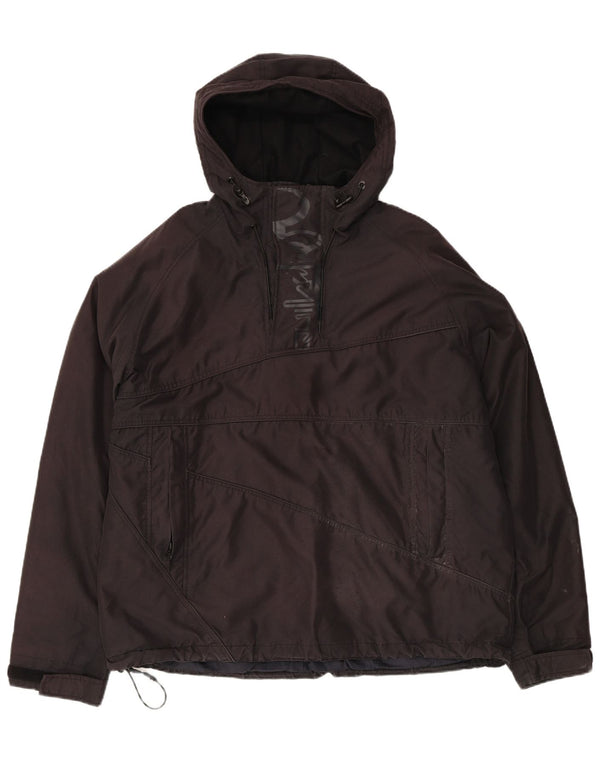 Jaqueta corta-vento masculina Quiksilver com estampa gráfica UK 40 grande preta
