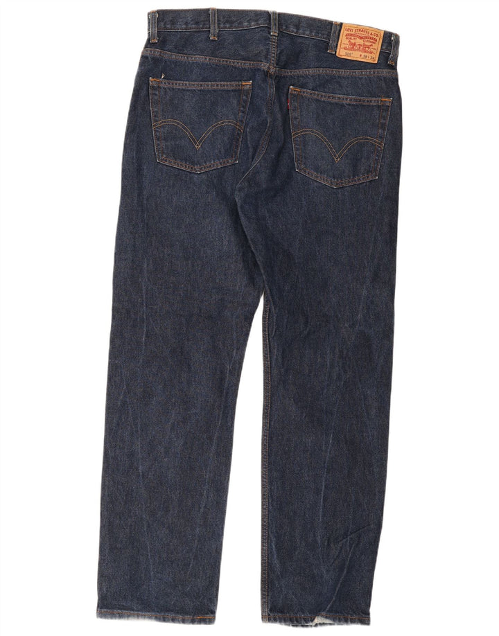 Calça jeans masculina Levi's 505 Regular Fit Straight W38 L34 Azul Marinho Algodão