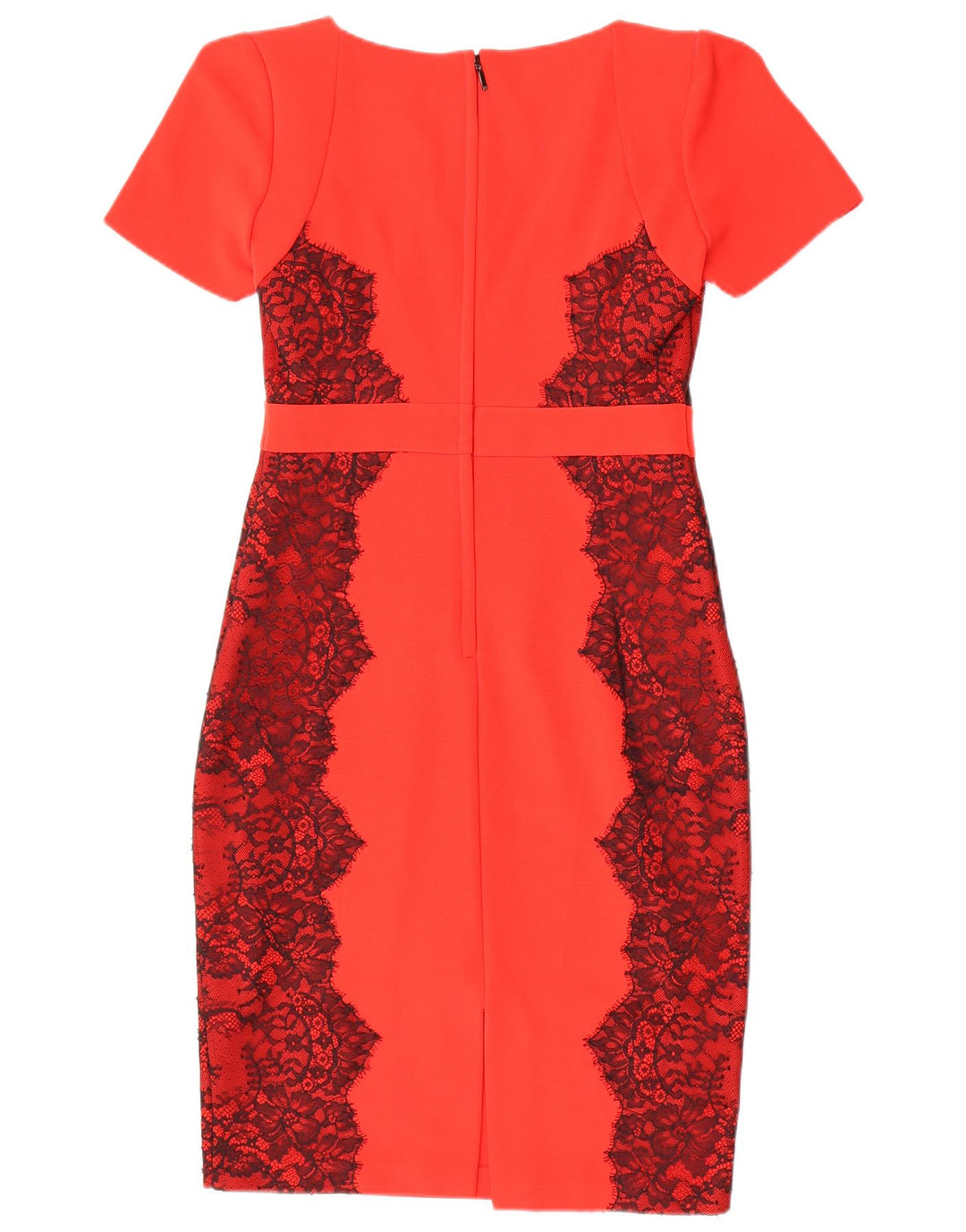 Vestido bainha feminino Marks & Spencer Reino Unido 12 poliéster floral vermelho médio