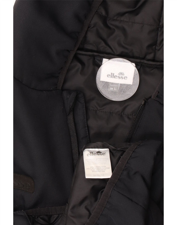 Jaqueta de chuva masculina Ellesse com capuz Reino Unido 40 poliéster preto grande