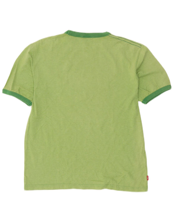 Camiseta feminina gráfica Levi's UK 16 grande algodão verde