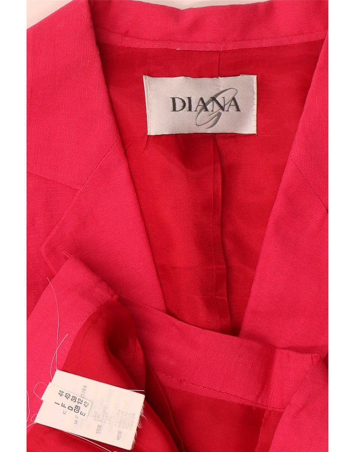 Conjunto de saia feminina vintage com 3 botões e 2 peças Reino Unido 12 médio W28 linho vermelho