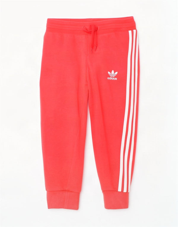 Adidas meninas calças de treino joggers 2-3 anos algodão vermelho