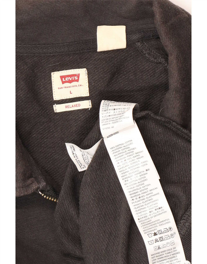 Moletom masculino Levi's com gola polo relaxada grande algodão cinza