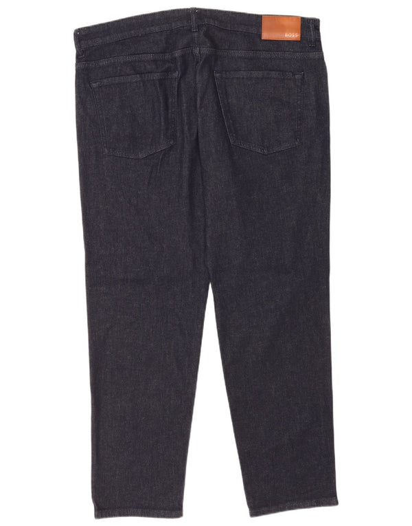 Hugo Boss Mens Slim Jeans W38 L32 Azul Marinho Algodão