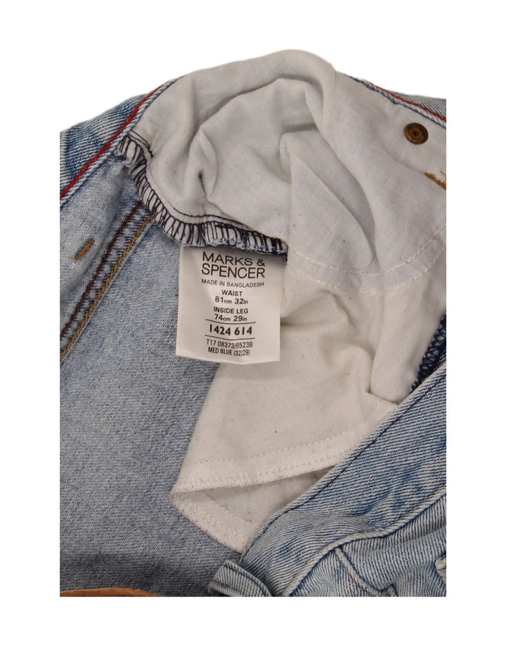 Calça jeans masculina Marks & Spencer solta W32 L26 algodão azul
