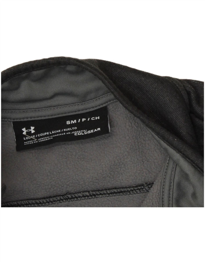 Under Armour Masculino Cold Gear Zip Neck Moletom Jumper Pequeno Cinza Salpicado