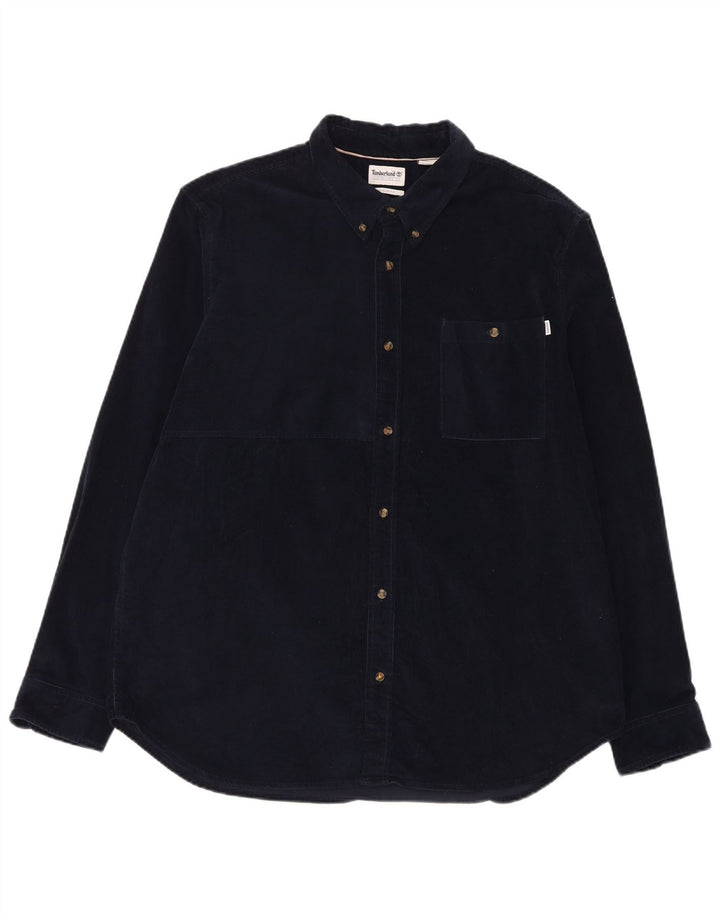 Camisa masculina Timberland Corduroy Regular Fit 2XL azul marinho