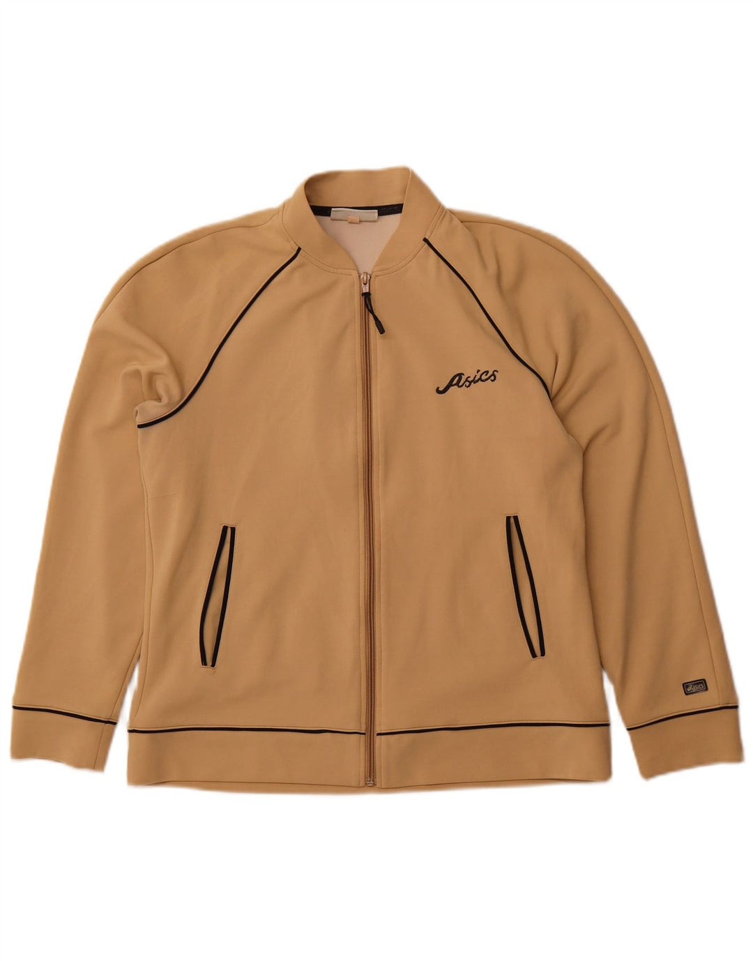ASICS Womens Tracksuit Top Jacket UK 16 Grande Marrom Poliamida