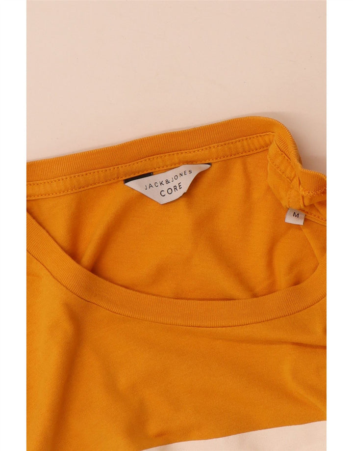 Camiseta gráfica masculina Jack & Jones Top médio algodão amarelo