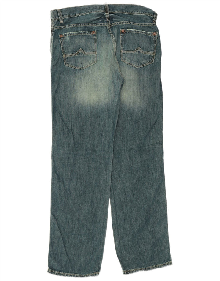 DKNY Masculino Soho Straight Jeans W34 L32 Azul Algodão
