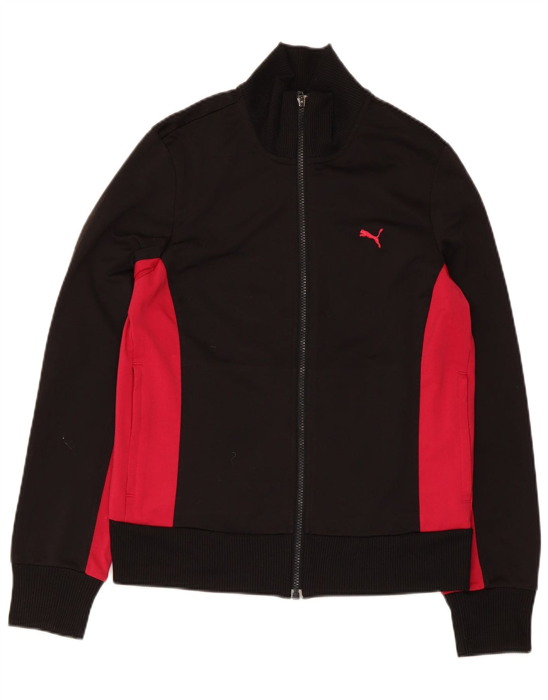 Puma Womens Tracksuit Top Jacket UK 14 Grande Preto Colourblock Poliéster