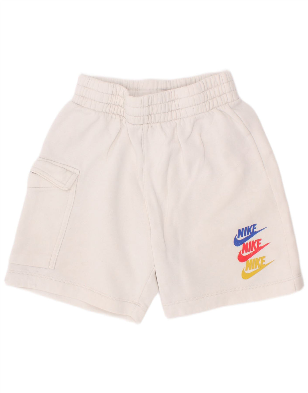 Shorts esportivos Nike Boys Graphic Cargo 8-9 anos pequenos de algodão branco