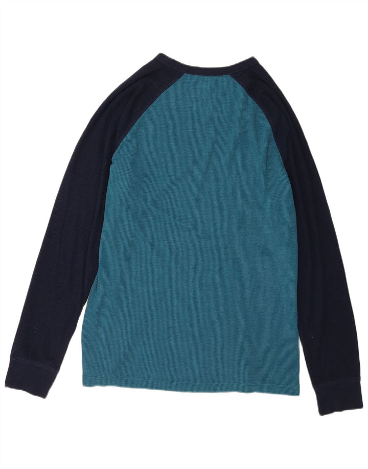 Top masculino Gap manga comprida grande algodão colorblock azul