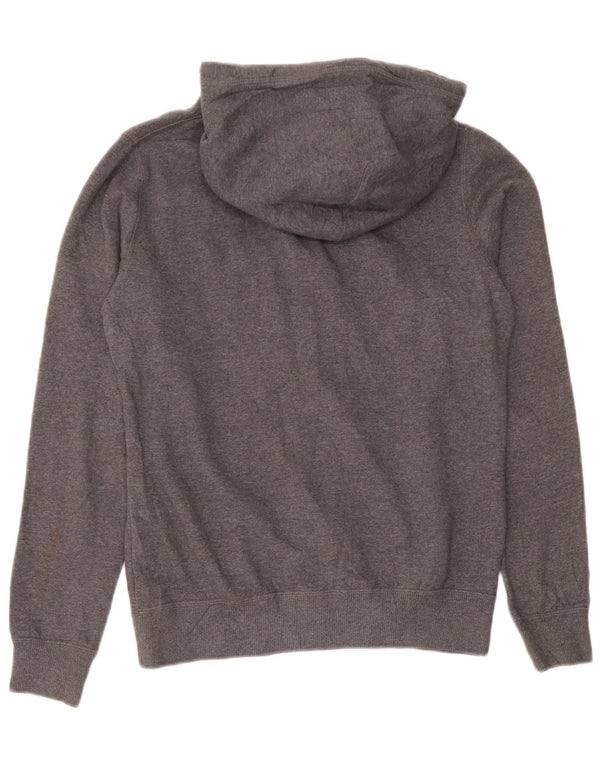 Suéter Nike masculino com capuz e zíper cinza médio algodão esportivo